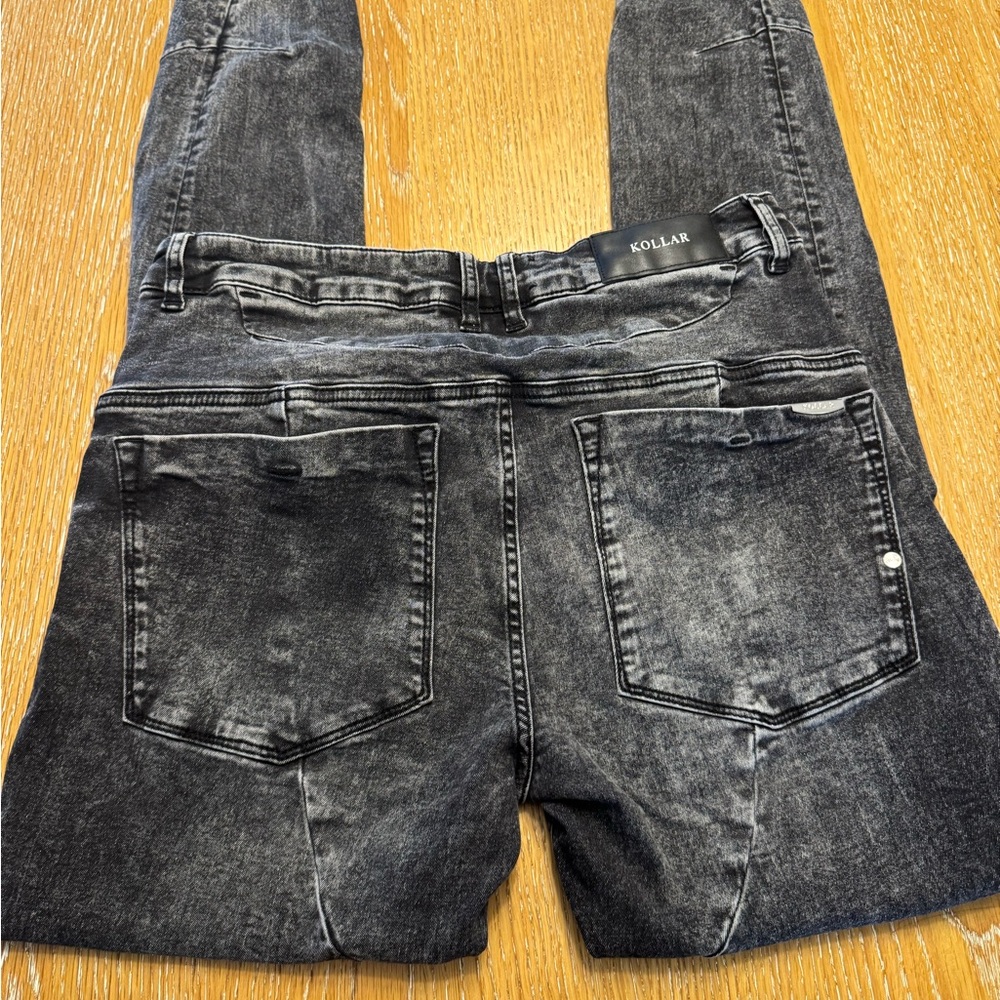 Kollar Distressed Black Denim Jeans